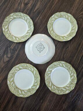 Vintage ENGLISH IRONSTONE STERLING, "Renaissance" Five-Piece Plates
